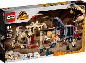 76948 LEGO® Jurassic World Tiranozaura un atrociraptora izlaušanās, 8+ gadi, 2022. gada modelis