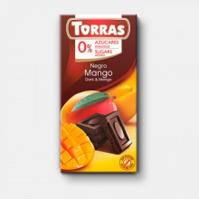 TORRAS tumšā šokolāde ar mango bez cukura, 75 g