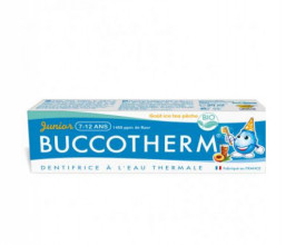Buccotherm Bio zobu pasta bērniem no 7-12 gadu vecumam ar persiku ledus tējas garšu 50ml, 1450 ppm fluoride