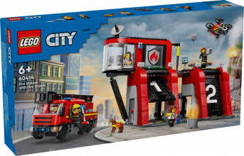 60414 LEGO® City Ugunsdzēsēju depo un ugunsdzēsēju auto, 6+ gadi, 2024 gada modelis