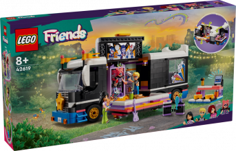 42619 LEGO® Friends Popzvaigžņu mūzikas tūres autobuss, 8+ gadi, 2024 gada modelis