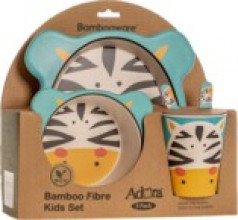 ADORA Bambusa bērnu trauku komplekts Zebra, 5 vienības, 6m+