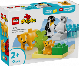 10442 LEGO® DUPLO Savvaļas dzīvnieku ģimenes: Pingvīni un lauvas, 2+ gadi, 2025 gada modelis