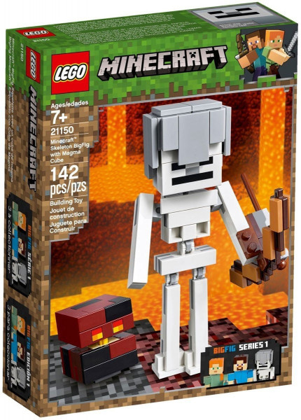 21150 LEGO® Minecraft Большие фигурки Minecraft, скелет с кубом магмы, 7+ лет