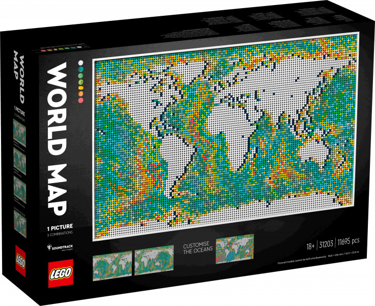31203 LEGO® Art World Map Pasaules karte, no 18+ gadiem, 2021 gada modelis