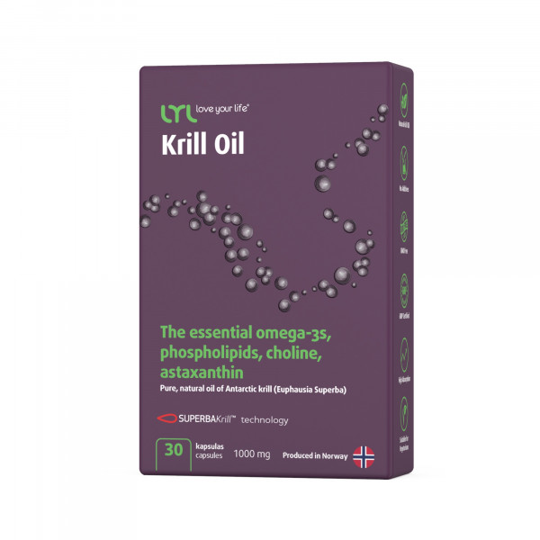 LYL Krill Oil krila eļļa uztura bagātinātājs, 30 kapsulas (derīg. term. 10/2023)
