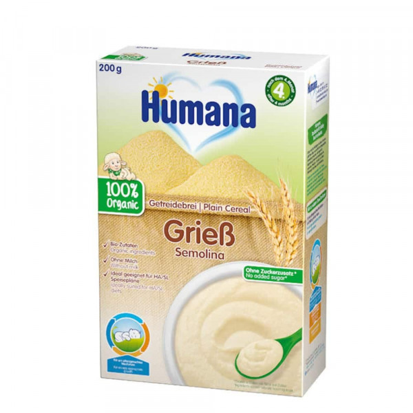 Humana BIO mannā putra, bez piena, no 4 mēnešu vecuma 200g
