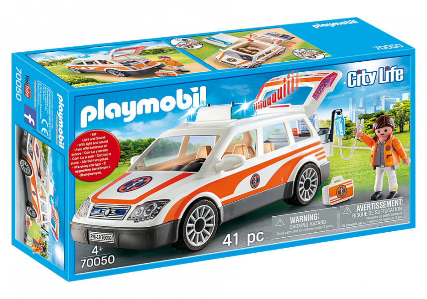 70050 PLAYMOBIL® City Life Ātrās palīdzības mašīna ar gaismu un skaņu no 4 gadu vecuma