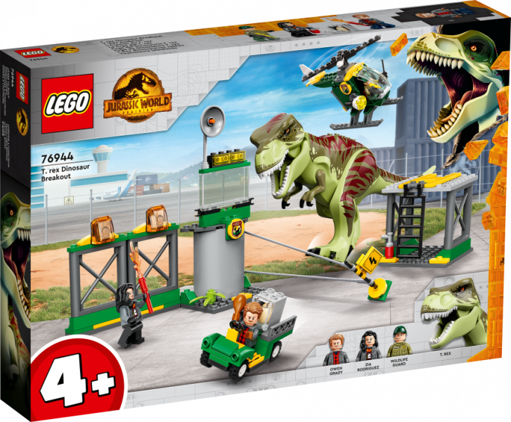 76944 LEGO® Jurassic World Tiranozaura izlaušanās , 4+ gadi, 2022. gada modelis
