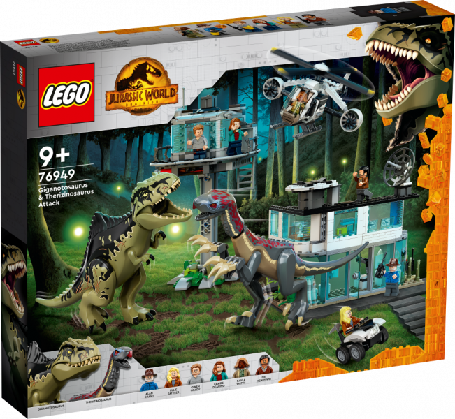 76949 LEGO® Jurassic World, Giganotozaura un teriziniozaura uzbrukums, 9+ gadi, 2022. gada modelis
