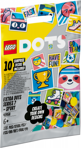41958 LEGO® DOTS Тайлы DOTS, серия 7 — СПОРТ, 6+ лет,модель 2022 года