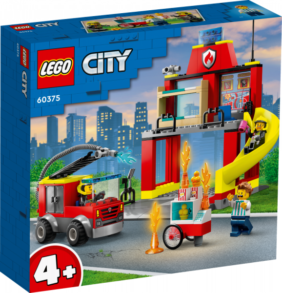60375 LEGO® City Ugunsdzēsēju depo un ugunsdzēsēju auto, 4+ gadi, 2023. gada modelis