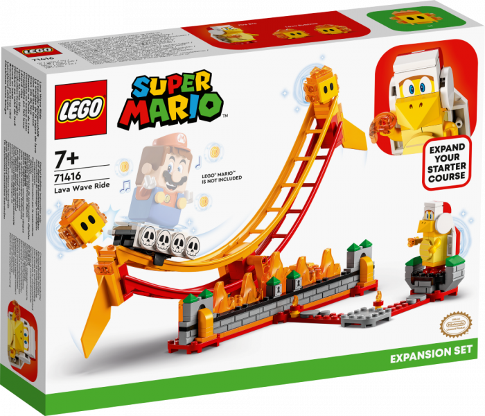 71416 LEGO® Super Mario Brauciens pa lavas vilni: paplašinājuma maršruts, 7+ gadi, 2023. gada modelis