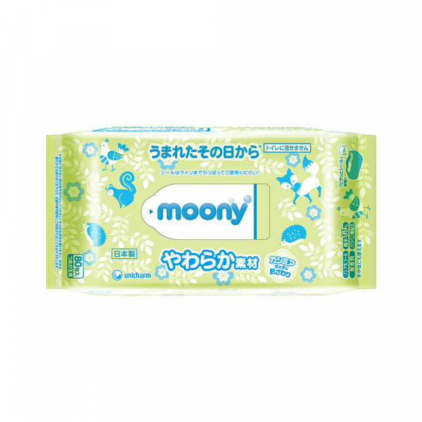 Izpārdošana! Moony JAPĀŅU mitrās mīkstās salvetes mazuļiem, 80 gb.