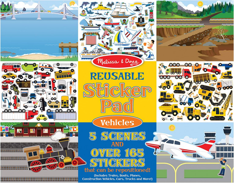 Melissa&Doug Vairākkārt lietojamās uzlīmes - Transportlīdzekļi, 14199