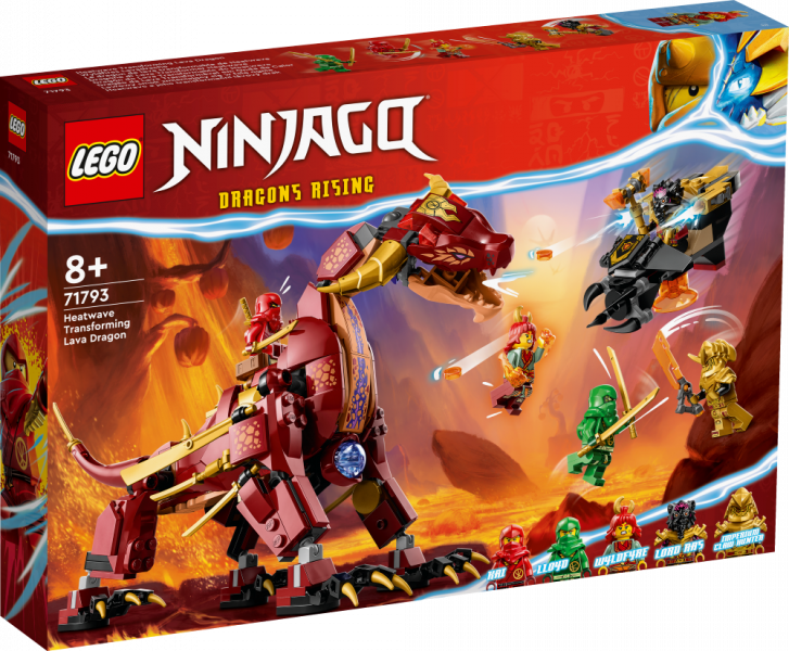 71793 LEGO® Ninjago Heatwave: pārveidojams Lavas pūķis, 8+ gadi, 2023 gada modelis