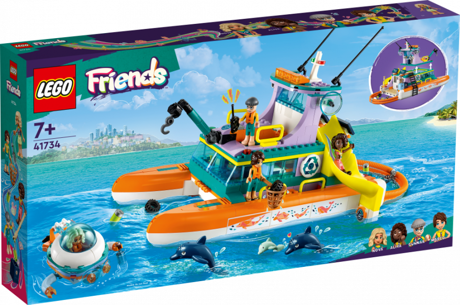 41734 LEGO® Friends Jūras glābēju kuģis, 7+ gadi, 2023 gada modelis