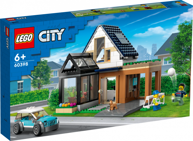 60398 LEGO® My City Ģimenes māja un elektroauto, 6+ gadi, 2023 gada modelis
