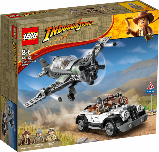 # 77012 LEGO® Indiana Jones Pakaļdzīšanās ar lidmašīnu-iznīcinātāju, 8+ gadi, 2023 gada modelis