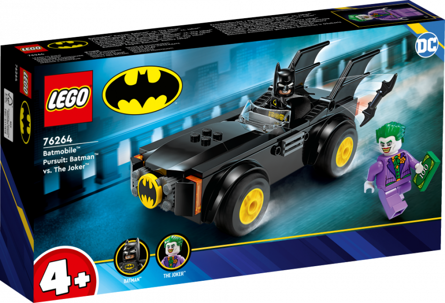 76264 LEGO® Batman™ Погоня на бэтмобиле: Бэтмен против Джокера, 4+ лет, модель 2023 года