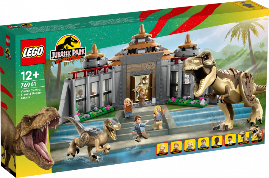 76961 LEGO® Jurassic World Apmeklētāju centrs: Tiranozaura un Plēsēja uzbrukums, 12+ лет, модель 2023 года