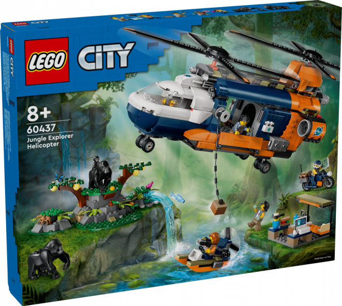 60437 LEGO® City Džungļu pētnieka helikopters bāzes nometnē, 8+ лет, модель 2024 года