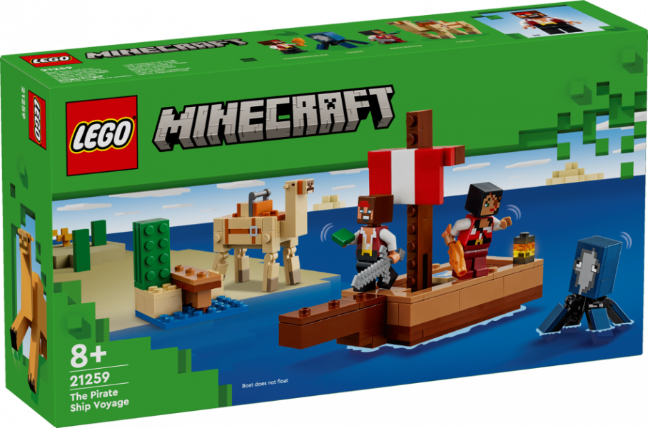 21259 LEGO® Minecraft Pirātu kuģa ceļojums , 8+ лет, модель 2024 года