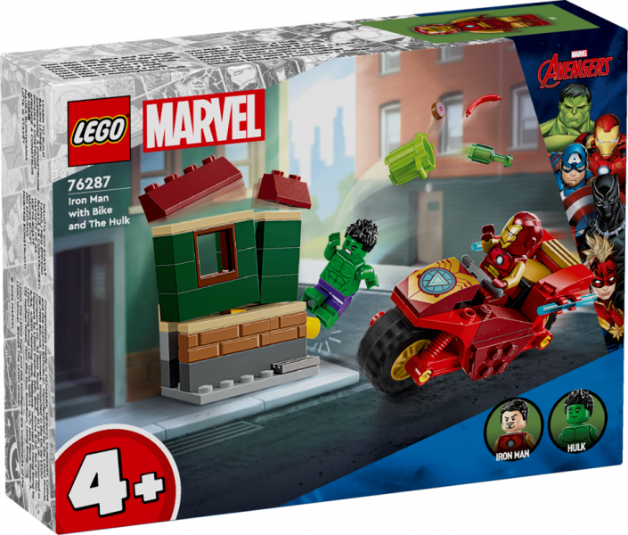 76287 LEGO® Marvel Super Heroes Dzelzs vīrs ar motociklu un Halks, 4+ , модель 2024 года