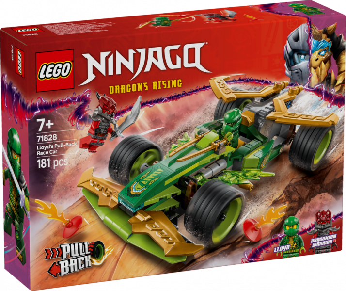71828 LEGO® Ninjago Гоночный автомобиль Ллойда Ниндзяго с обратным приводом , 7+ , модель 2025 года