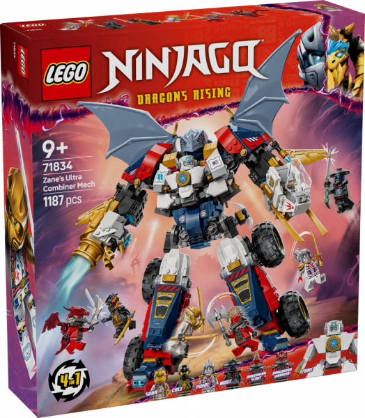 71834 LEGO® Ninjago Ультра комбо-робот Зейна 4 в 1, 9+ , модель 2025 года