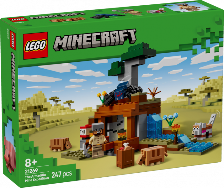 21269 LEGO® Minecraft Шахтная экспедиция «Армадилло»,8 + , модель 2025 года