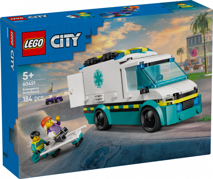 60451 LEGO® City Ātrās palīdzības auto, 5+ gadi, 2025 gada modelis
