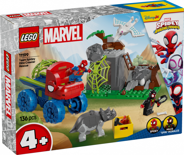 11199 LEGO® Marvel Spidey komandas Dino braucamā atbrīvošana , 4+ , модель 2025 года
