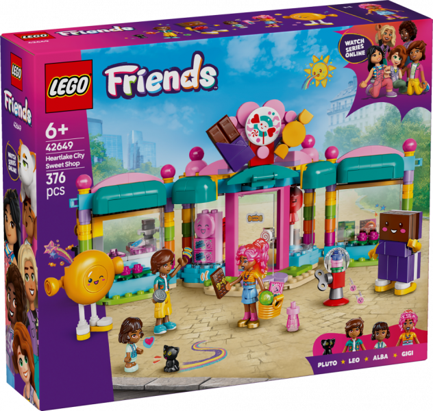 42649 LEGO® Friends Hārtleikas pilsētas saldumu veikals, 6+ gadi, 2025 gada modelis