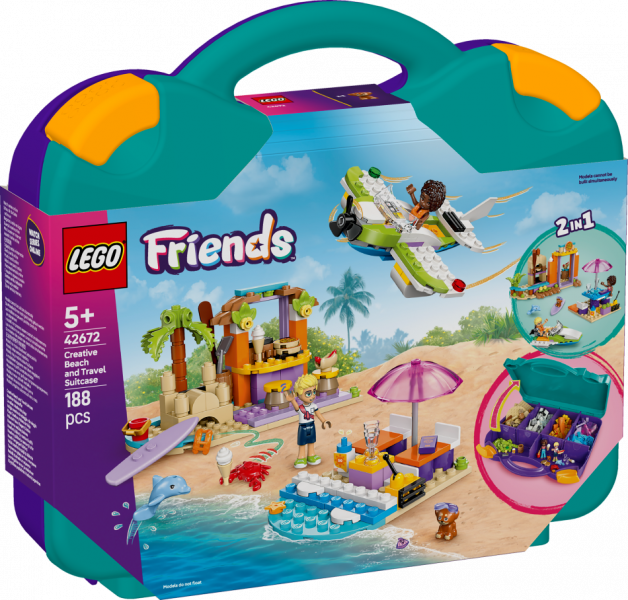 42672 LEGO® Friends Radošā pludmale un ceļasoma, 5+ gadi, 2025 gada modelis