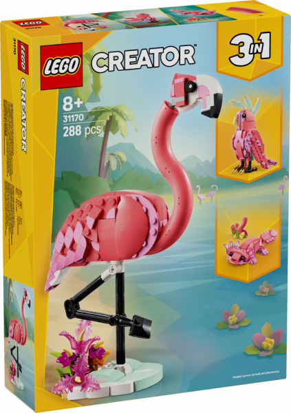 31170 LEGO® Creator Дикие животные: Розовый фламинго 3 в 1, 8+ лет, модель 2025 года