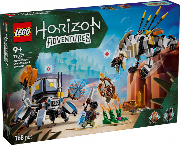 77037 LEGO Horizon Adventures Aloy un Varl pret Shell-Walker un Sawtooth, 9+ gadi, 2025. gada modelis