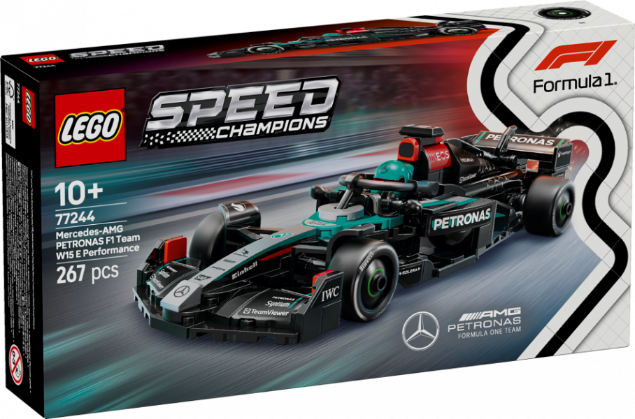 77244 LEGO® Speed Champions Formula 1 Mercedes-AMG W15 , 10 лет, модель 2025 года