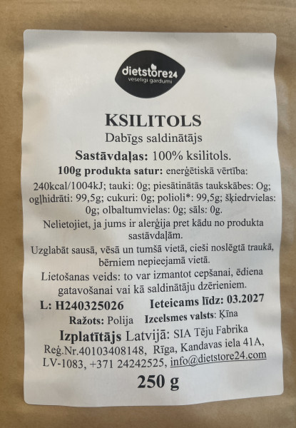 Ksilitols - dabīgs saldinātājs, 250 g