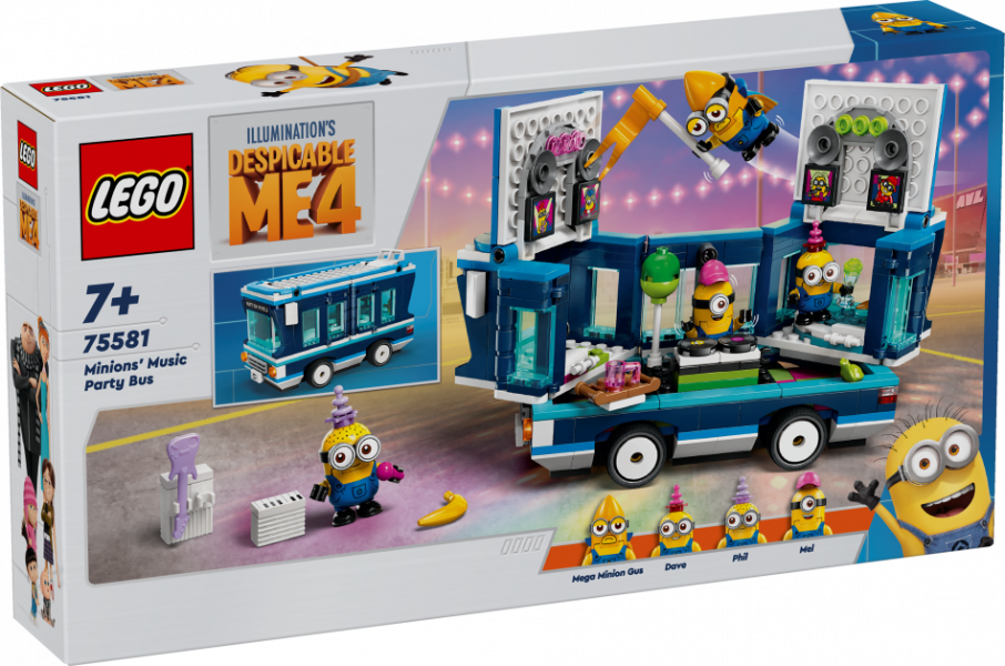 75581 LEGO Despicable Me 4 Minions Музыкальный автобус миньонов, 7+ , модель 2025 года