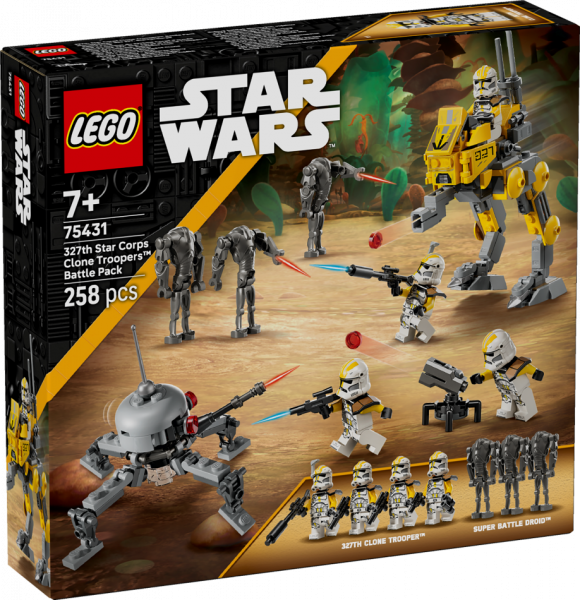 75431 LEGO® Star Wars™ 327. klona zvaigžņu kareivju kaujas paka, 7+ , модель 2025 года