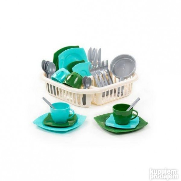 POLESIE trauku komplekts ar žāvētāju 4 personām, 30 elementi, 3+ gadiem. Art. 90843