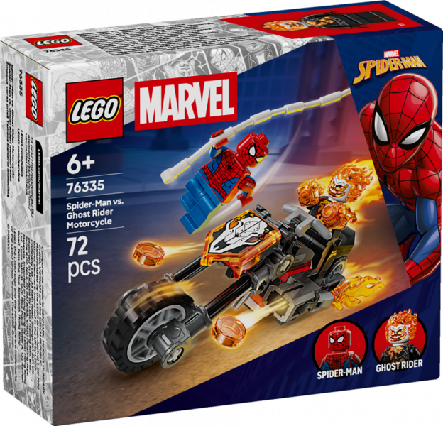 76335 LEGO® Marvel Super Heroes Spider-Man pret Ghost Rider uz motocikla  ,6 + gadi, 2026 gada modelis
