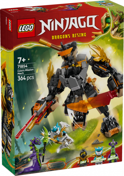 71854 LEGO® Ninjago Cole Misiju robots un Pūķis Zane, 7+ , модель 2026 года