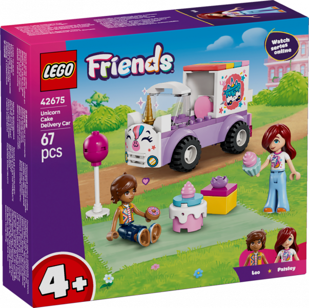 42675 LEGO® Friends Kūku piegādes auto – vienradzis , 4+ gadi, 2026 gada modelis