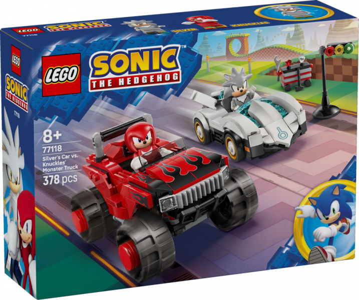 77118 LEGO® Sonic the Hedgehog™ Silver auto pret Knuckles monstru vāģi , 8+ gadi, 2026 gada modelis