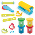 Djeco Komplekts - plastilīns ar 12 formiņām un pirmās mīklas veidošanas ierīces 2+ gadi, DJ09755