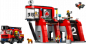 60414 LEGO® City Ugunsdzēsēju depo un ugunsdzēsēju auto, 6+ gadi, 2024 gada modelis