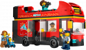 60407 LEGO® City Sarkans divstāvu ekskursiju autobuss, 7+ gadi, 2024 gada modelis